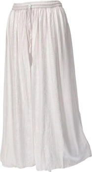 Guru-Shop Palazzohose bestickte Sommerhose weiß