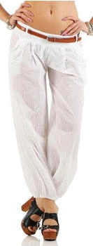 malito Haremshose 6017 Sommerhose Gürtel weiß