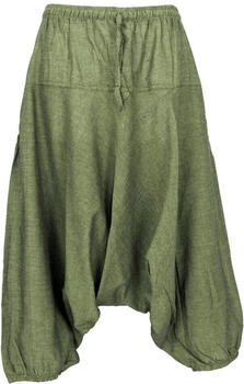 Guru-Shop Aladinhose Pluderhose Länge grün Baumwolle