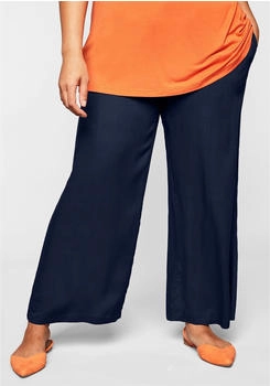 Sheego Schlupfhose Smokbund und Taschen marine