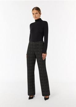 Comma Stoffhose Gummibund grau schwarz 99N0