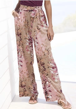 Lascana Hose braun taupe rosa weiß Lascana Hose braun taupe rosa weiß