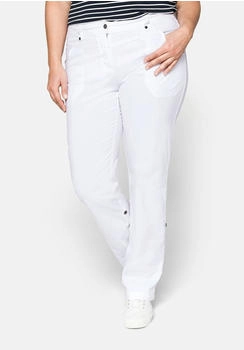 Sheego Cargohose Krempelfunktion weiß