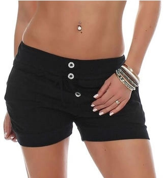 malito Hotpants 6086 unifarbene Chino Short schwarz