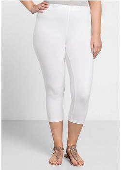 Sheego Leggings Capri-Länge weiß