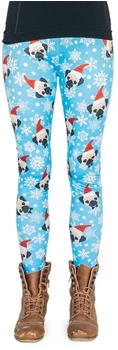 Cosey bedruckte bunte Leggings Design Santa Mops