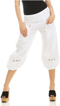 malito Caprihose Damen Leinenhose weiß