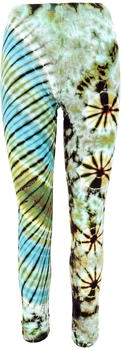 Guru-Shop Batik Leggings salbei blau