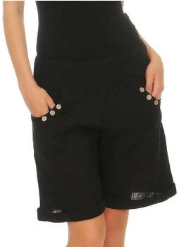 malito Leinenhose 8024 Bermuda schwarz