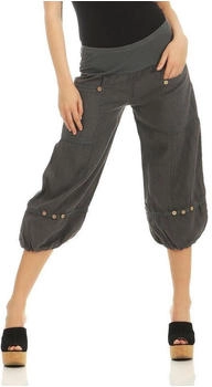 malito Caprihose Damen Leinenhose dunkelgrau