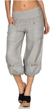 malito Caprihose Damen Leinenhose hellgrau