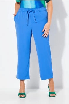 Ulla Popken Schlupfhose Bügelfalten Elastikbund Bindeband pfauenblau