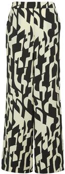 s.Oliver Wide-Leg-Hose im Loose Fit mit Elastikbund (2161117) schwarz/weiß