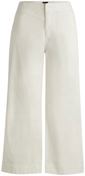 Hugo Boss Culotte aus elastischem Baumwoll-Twill mit geradem Beinverlauf - Style C_Tahiana-D 50531767 Weiß
