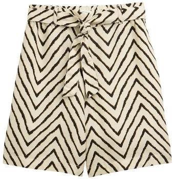 Tom Tailor Loose Straight Bermuda Shorts mit Leinenanteil natural zig zag design (1046506_38058)