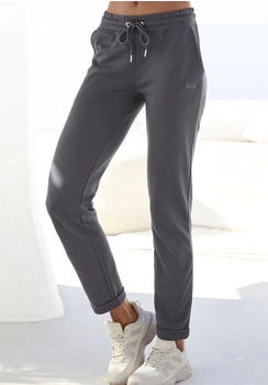 H.I.S Jeans Sweathose kleinem Aufschlag anthrazit