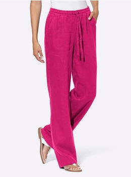 Heine Jerseyhose Leinenhose pink