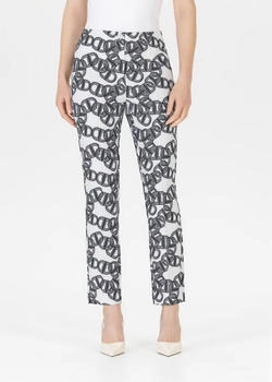 Stehmann Stoffhose grafischem Muster schwarz