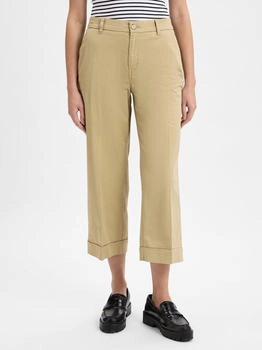 s.Oliver High-Rise-Culotte aus Baumwollstretch mit Bügelfalten braun 2164283.8363.