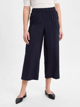 s.Oliver Strukturierte Culotte mit Elastikbund und Eingrifftaschen blau 2165047.5959.