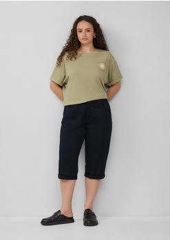 s.Oliver Capri-Hose aus Baumwollsatin schwarz 2171495.9999.