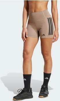 Adidas Optime 3-Streifen 1/4 kurze Leggings Chalky Brown CM (JX0459)