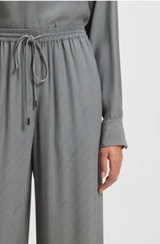 Hugo Boss Hose mit weitem Beinverlauf und Logo-Jacquard - Style C_Tane 50544016 Grau