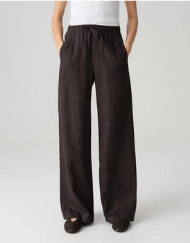 Opus Leinenstoffhose 'Mileni Linen' atmungsaktiv midnightbrown