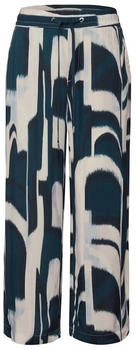 Street One Gemusterte Wide Leg Hose blau grün