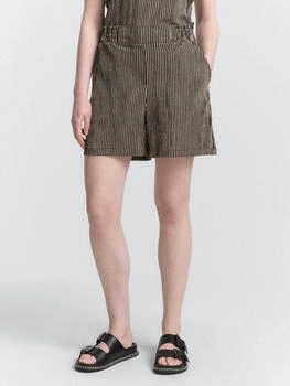 Tom Tailor Denim Relaxed Jacquard Shorts schwarz beige gestreift