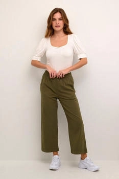Kaffe Culotte-Hose high-waisted weit gekürzt elastisch