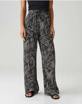 Opus Wide Leg Pants Komfortbund marou palm leaves schwarz