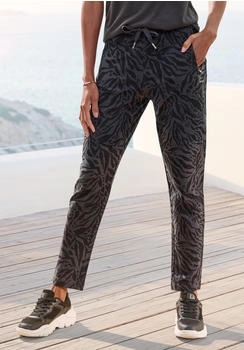 Venice Beach Sweathose Animalprint anthrazit-schwarz bedruckt