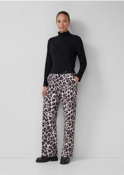 s.Oliver Wide-Leg-Hose Scuba Logo-Gummibund beige schwarz 2165453 93A1