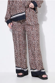 Studio Untold Hose Wide Legs Leo Saum-Bordüre