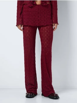 Noisy May Gemusterte Spitzen Hose weitem Bein und FOLD DOWN Design