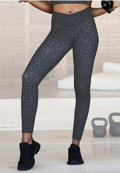 Lascana Leggings allover Druck grau schwarz leo