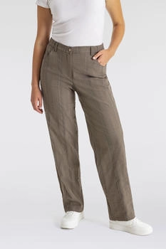 Kj Brand Stretch-Hose Babsie Taschen oliv gestreift