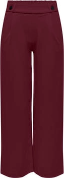 Jacqueline de Yong Jerseyhose 'GEGGO NEW LONG PANT JRS NOOS' cabernet schwarzen Knöpfen