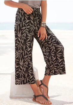 Lascana Culotte Bl&auml;tterdruck Sommerhose 8-L&auml;nge