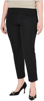 Ulla Popken Cropped Stretch Blend Pants schmales Bein Elastikbund schwarz