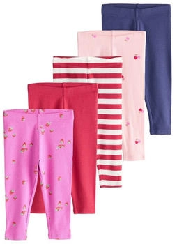 Next Fashion Gerippte Leggings 5er-Pack rosa