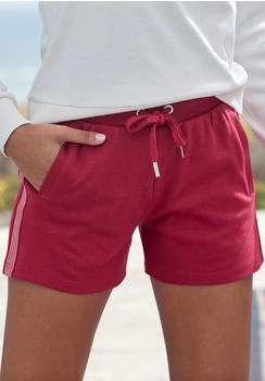 H.I.S Jeans Damen Shorts rot weiß