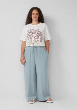 s.Oliver Leinenmixhose mit Gummizug und weitem Bein (2168356) gr&uuml;n