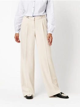 Toni Elli Palazzohose mit kontrastierendem Jeansbund light beige