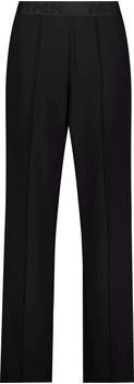 Monari Hose mit geradem Bein und Seitenstreifen schwarz