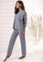 Elbsand Strickhose aus Feinstrick rauchblau meliert