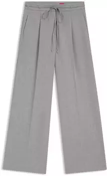 HUGO Melierte Regular-Fit Hose aus elastischem Gewebe mit weitem Bein Style Haminde 50555897 Hellgrau
