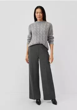 s.Oliver Viskosemix-Hose mit Extra Wide Leg und Reißverschluss / blau 2173652.59W2.