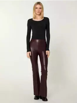 Nur Die Vegane Flared Leggings in Leder-Optik (740018) bordeaux/schwarz/dunkelblau